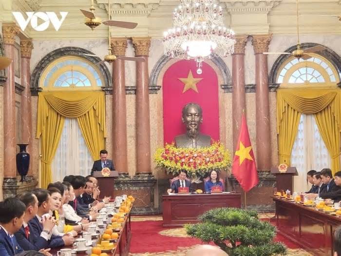 Quyền Chủ tịch nước gặp mặt Đoàn đại biểu Hội doanh nhân trẻ Việt Nam