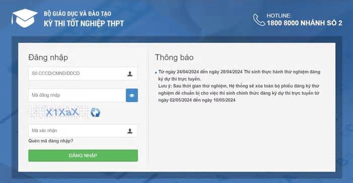 Bộ GD&ĐT mở hệ thống để thí sinh thực hành đăng ký dự thi trực tuyến