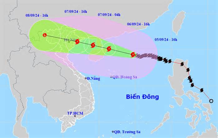 Bão Yagi dự kiến đổ bộ với sức gió cấp 9-12