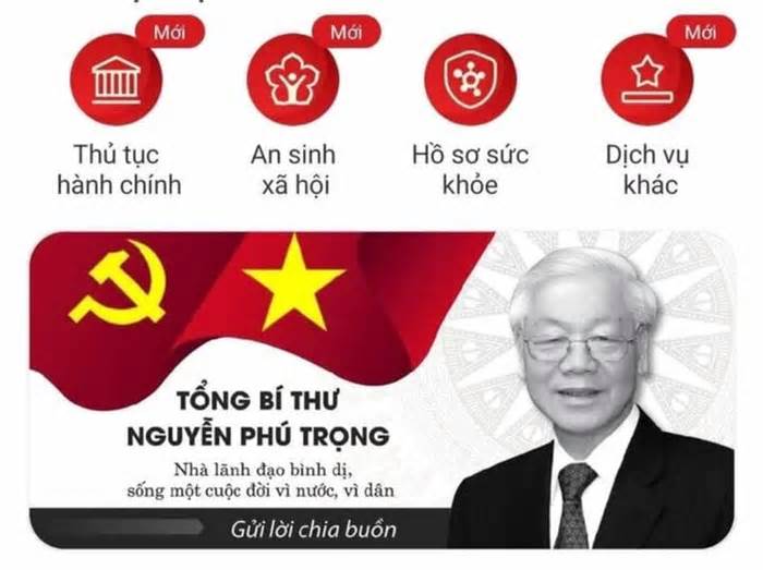 Người dân gửi lời chia buồn, tri ân Tổng Bí thư Nguyễn Phú Trọng trên VNeID