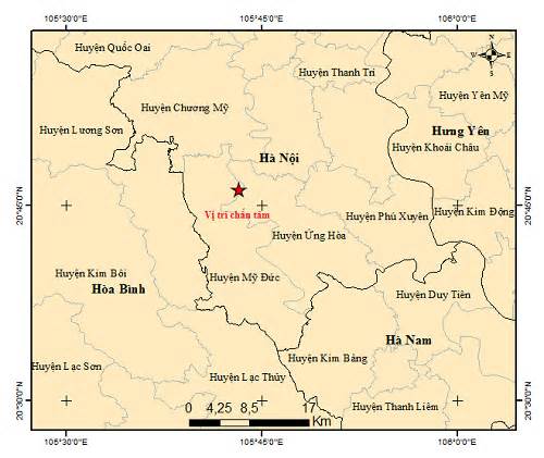 Động đất mạnh 4.0 độ ở Hà Nội