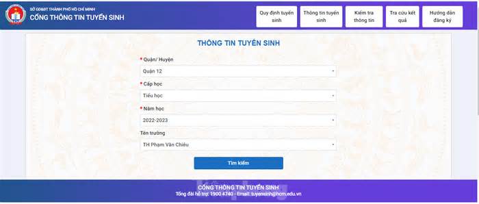 TPHCM mở cổng đăng ký tuyển sinh đầu cấp trực tuyến