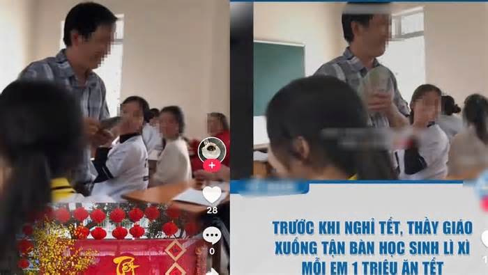 Thầy giáo phát tiền truy lĩnh, học sinh đăng TikTok suy diễn thành lì xì Tết