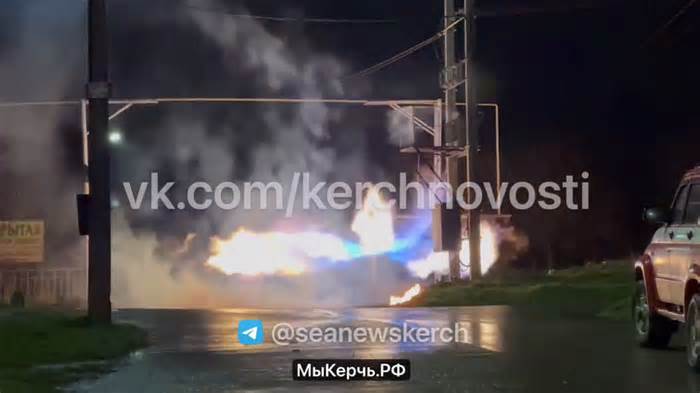 Cháy đường ống dẫn khí ở Crimea