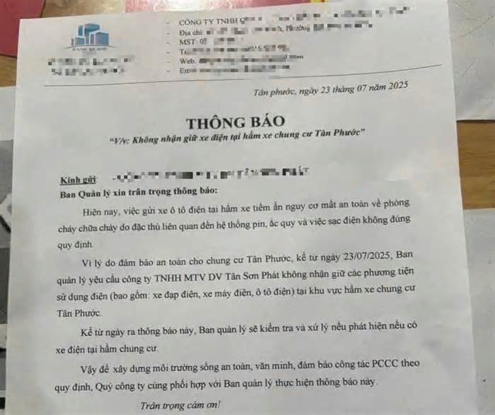 Chung cư không thể viện cớ để từ chối xe điện