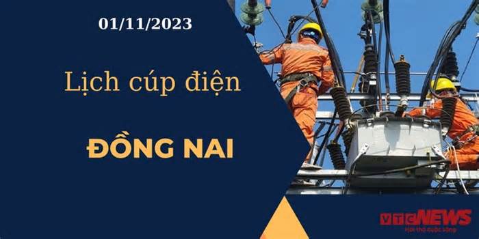 Lịch cúp điện hôm nay ngày 01/11/2023 tại Đồng Nai