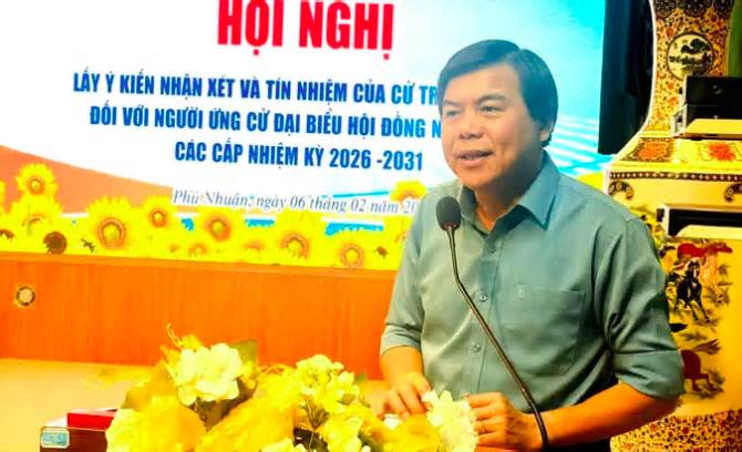 100% cử tri tín nhiệm ông Tăng Hữu Phong ứng cử đại biểu HĐND TP.HCM