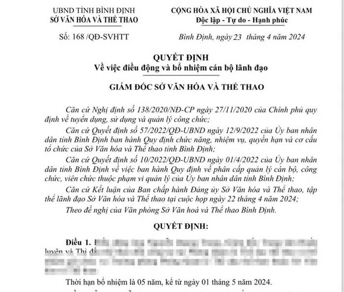 Bình Định: Chủ tịch tỉnh chưa 'gật đầu' nhưng sở đã ra quyết định bổ nhiệm