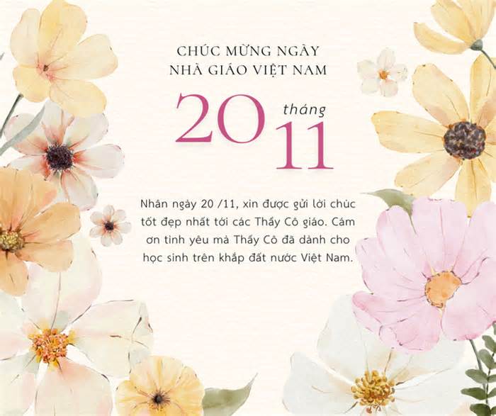 Những mẫu thiệp chúc mừng Ngày Nhà giáo Việt Nam 20/11