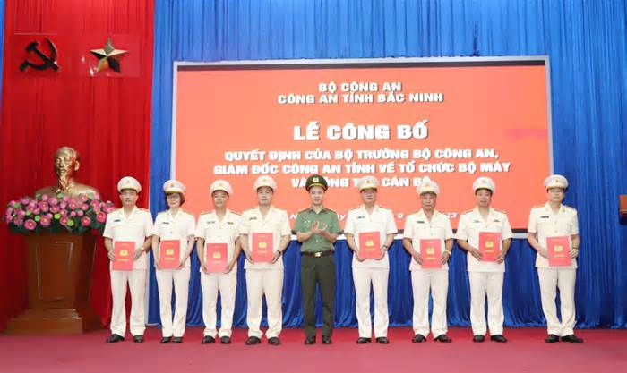 Công bố quyết định của Bộ Công an về tổ chức bộ máy Công an tỉnh Bắc Ninh