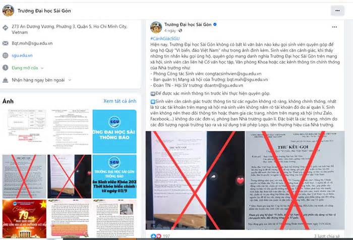 Trường ĐH Sài Gòn tiếp tục cảnh báo sinh viên với hình thức lừa đảo mới