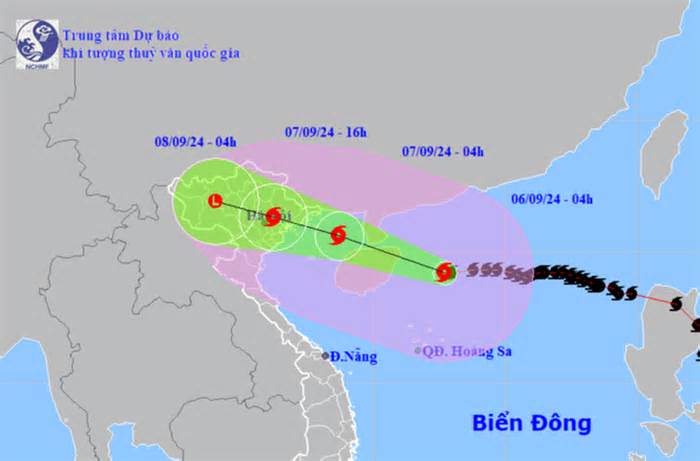 Siêu bão Yagi cách Quảng Ninh 600km, đêm nay vào vịnh Bắc Bộ