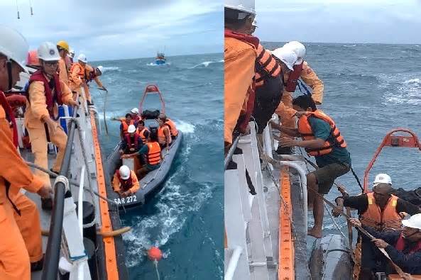 Cứu nạn thành công, đưa 10 ngư dân gặp nạn trên biển vào bờ an toàn