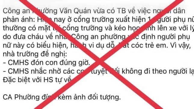 Công an bác bỏ thông tin “bắt cóc trẻ em” ở Hà Nội