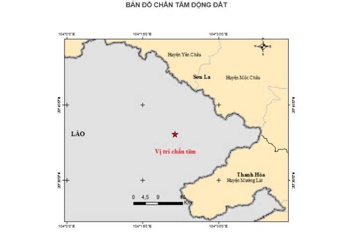 Khu vực biên giới ở Sơn La xảy ra trận động đất 3,7 độ richter