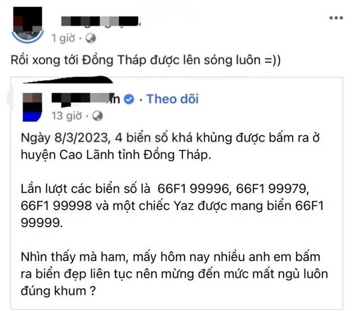 Đồng Tháp xác minh 4 biển số xe 'siêu đẹp' được bấm ra ở huyện Cao Lãnh