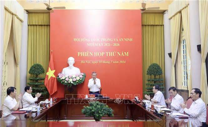 Chủ tịch nước Tô Lâm chủ trì phiên họp Hội đồng Quốc phòng và an ninh