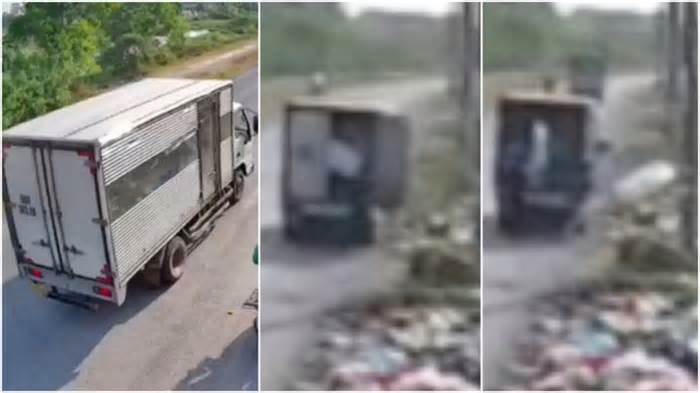 Người lái xe tải đổ trộm rác thải bị phạt 3,5 triệu đồng