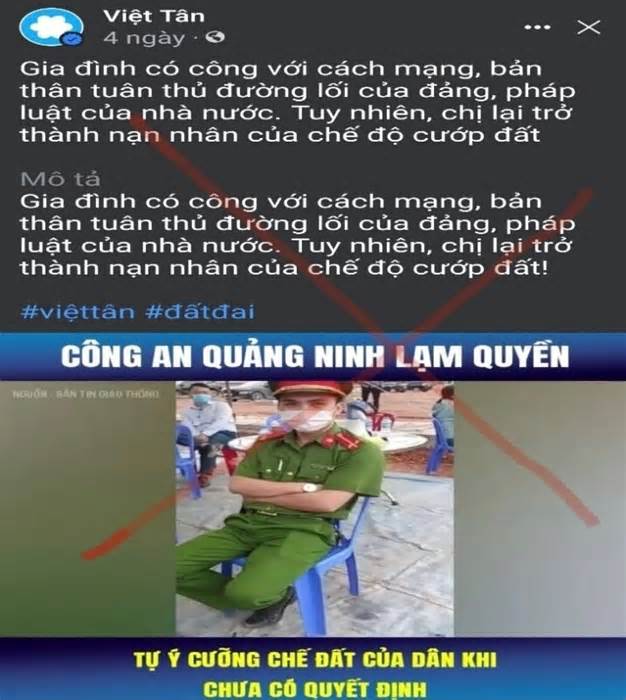 Làm rõ thông tin xuyên tạc về Công an tỉnh Quảng Ninh trên Facebook