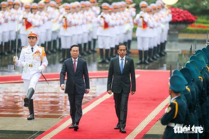 Lễ đón cấp nhà nước Tổng thống Indonesia tại Hà Nội