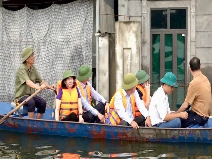 Lãnh đạo Thành ủy Hà Nội kiểm tra công tác phòng, chống lụt bão tại xã An Phú, huyện Mỹ Đức