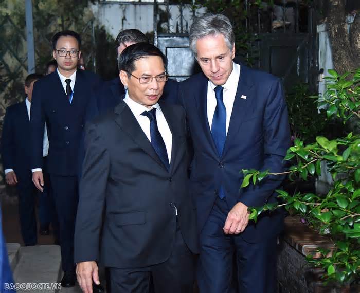 Bộ trưởng Ngoại giao Bùi Thanh Sơn cảm ơn Ngoại trưởng Hoa Kỳ đến thăm và chia buồn cùng gia đình Tổng Bí thư Nguyễn Phú Trọng
