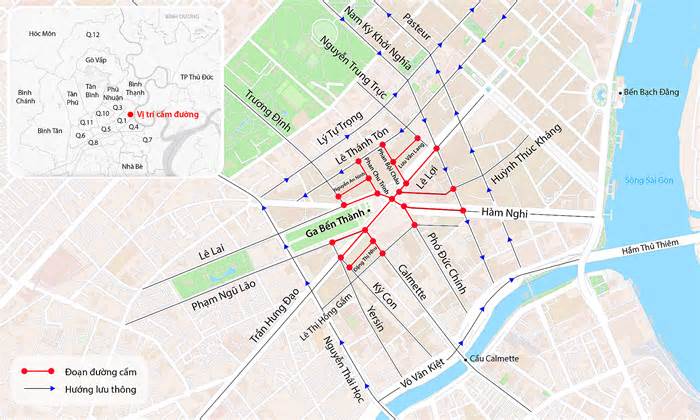 Cấm xe nhiều đường trung tâm TP HCM trong 18 ngày