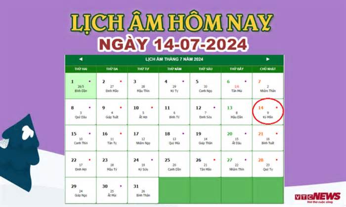 Lịch âm 14/7 - Âm lịch hôm nay 14/7 chính xác nhất - lịch vạn niên 14/7/2024