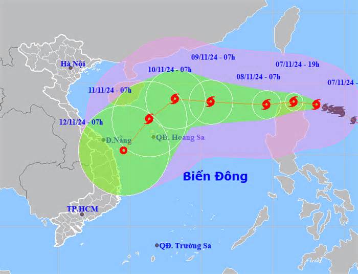 Bão Yinxing có cường độ mạnh, diễn biến phức tạp, rất nguy hiểm