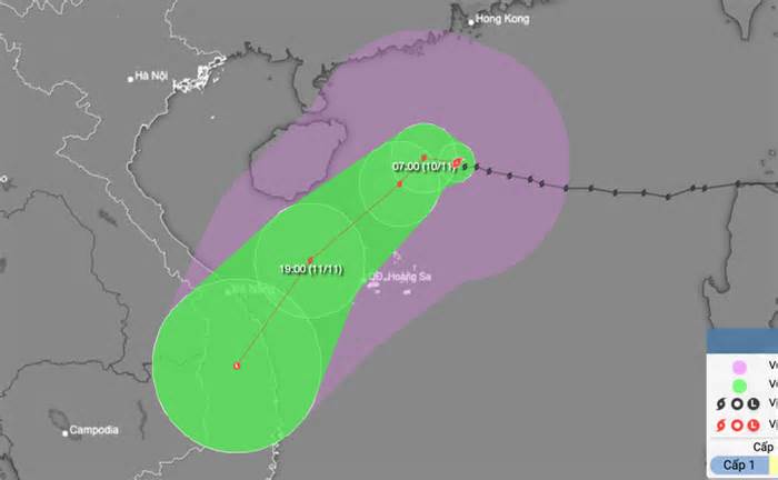 Bão Yinxing mạnh lên cấp 14-15, giật trên cấp 17