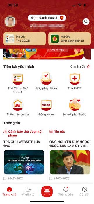 Người dân có thể tra cứu trang web lừa đảo thông qua ứng dụng VNeID