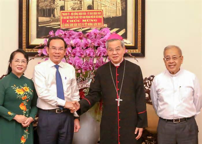 Bí thư Nguyễn Văn Nên thăm Tòa Tổng Giám mục Tổng Giáo phận TP.HCM