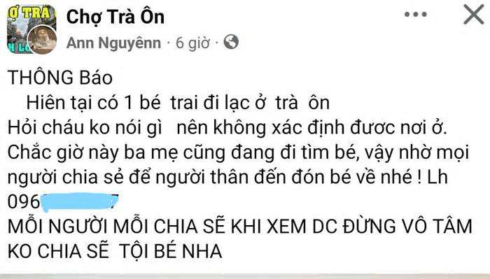 Cảnh báo thông tin giả mạo tìm trẻ lạc