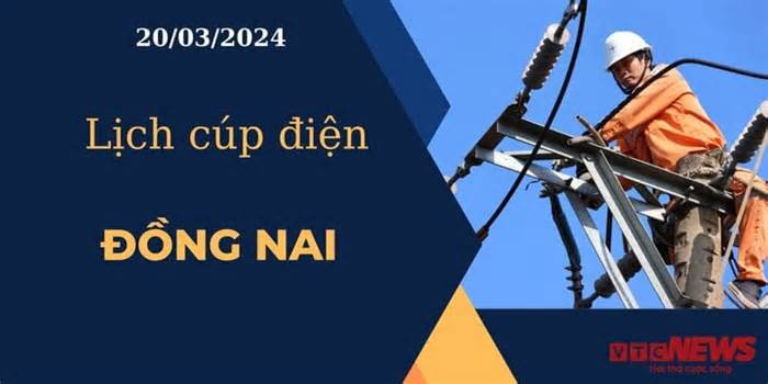 Lịch cúp điện hôm nay ngày 20/03/2024 tại Đồng Nai