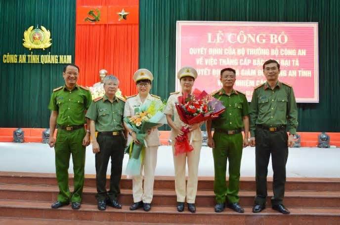 Bổ nhiệm, thăng quân hàm với Phó Giám đốc Công an Đồng Nai, Quảng Nam