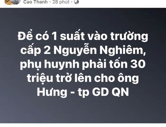 Trưởng phòng giáo dục và đào tạo Quảng Ngãi nói thông tin ông nhận tiền 'chạy trường' là sai sự thật