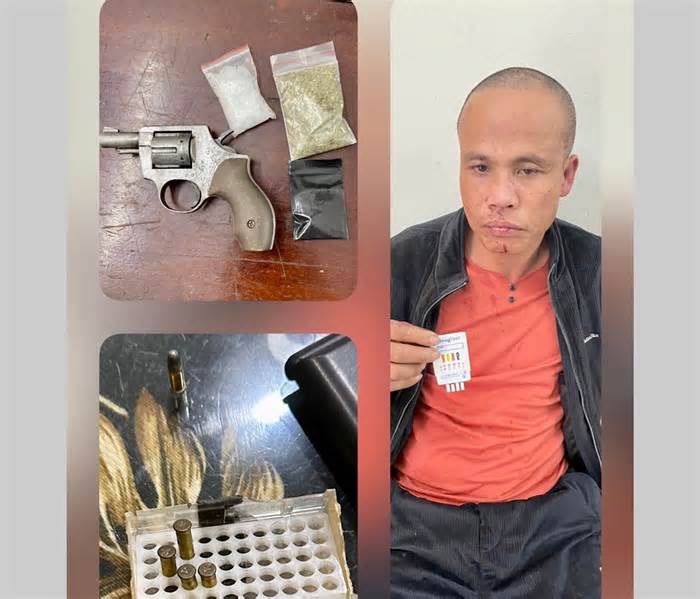 Đối tượng có 2 tiền án ở Nam Định mang súng đi mua ma túy