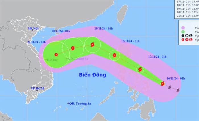 Bão Man-yi mạnh cấp 15, giật trên cấp 17 đang hướng vào Biển Đông