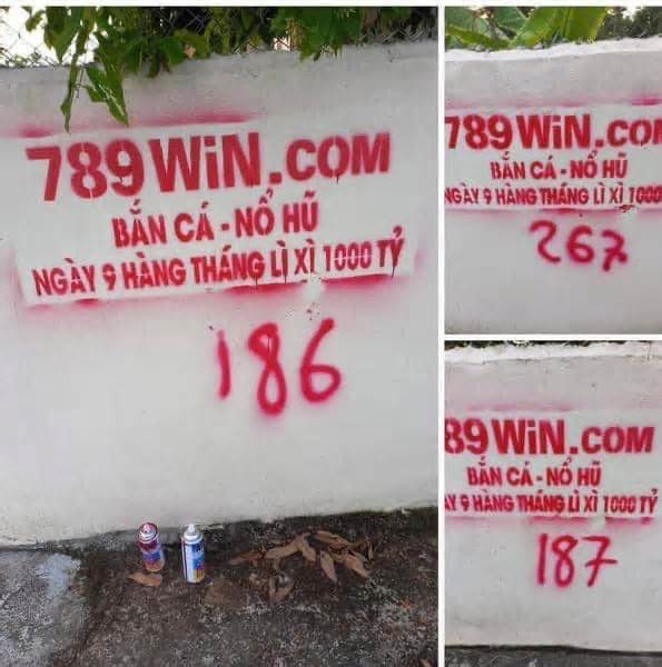 Hàng loạt tường nhà dân ở Hải Dương bị phun sơn quảng cáo bẩn trong đêm