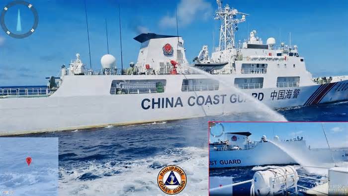 Tàu hải cảnh Trung Quốc bị tố bắn vòi rồng vào tàu Philippines ở Biển Đông, Mỹ nói gì?