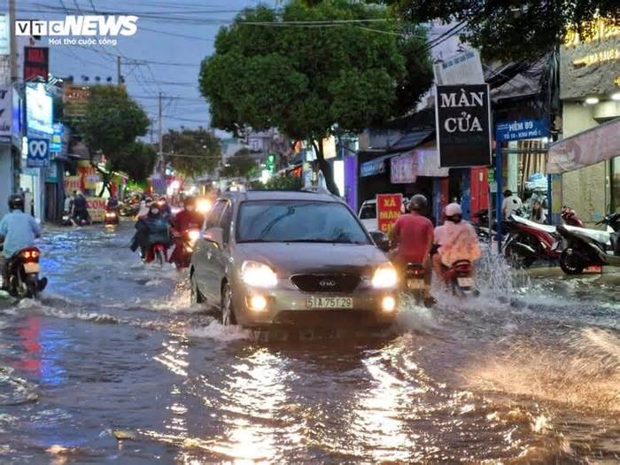 TP.HCM: Cây đổ đè người, đường 'biến thành sông' sau mưa lớn