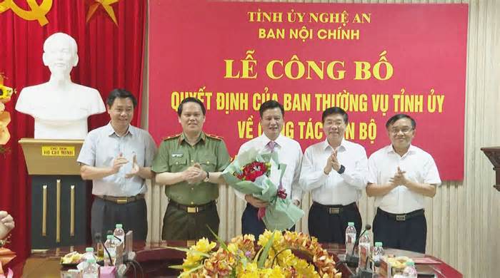 Phó Giám đốc Công an tỉnh giữ chức Phó Ban Nội chính Tỉnh ủy Nghệ An