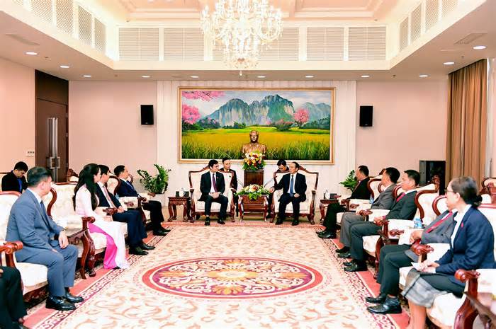 Đoàn đại biểu cấp cao Trung ương Đoàn TNCS Hồ Chí Minh tiếp kiến Phó Chủ tịch nước Lào
