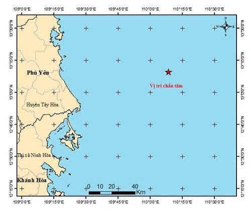 Tin tức 24h: Động đất ngoài khơi tỉnh Phú Yên