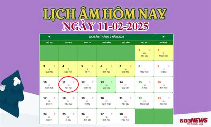 Lịch âm 11/2 - Âm lịch hôm nay 11/2 chính xác nhất - lịch vạn niên 11/2/2025