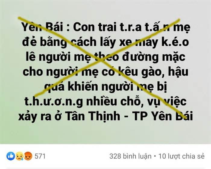 Bác thông tin con lấy xe máy kéo lê mẹ trên đường ở Yên Bái