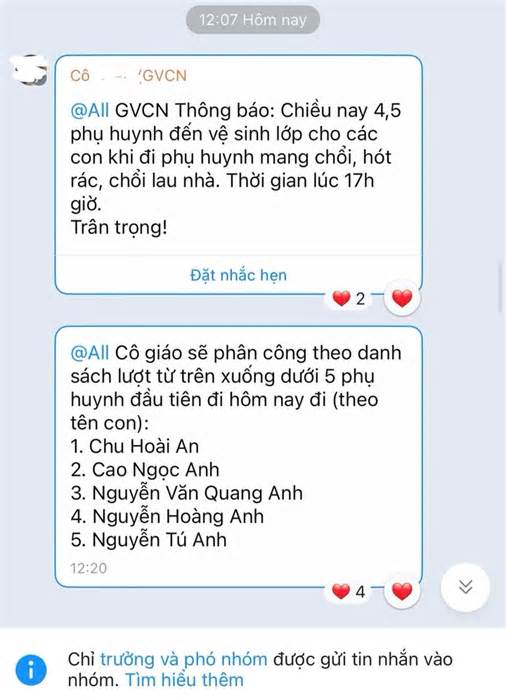 Phụ huynh bức xúc tố 'chưa tan làm đã phải đến trường trực nhật thay con'