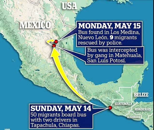 52 người di cư Mexico bị bắt cóc khi đang trên hành trình đến Mỹ