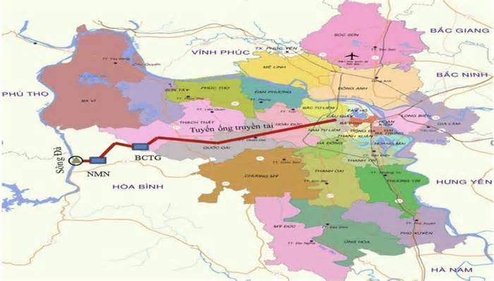 Tuyến đường ống dẫn nước sông Đà về Hà Nội đi qua những địa bàn nào?