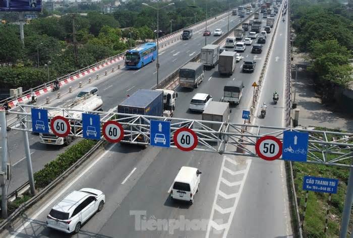 Gối dầm cầu Thanh Trì bị nghiêng, đề xuất sửa chữa với kinh phí 120 tỷ đồng